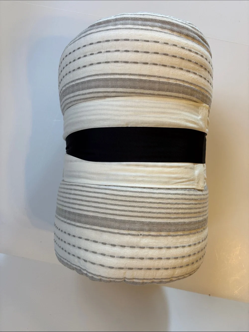 Hearth & Hand Twin Woven Quilt Sour Cream with Gray Stripes